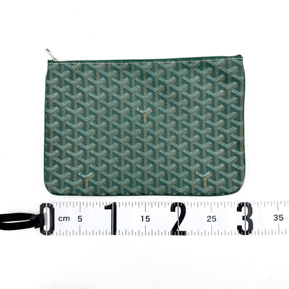 Goyard Senat Zip Coated Canvas, Green, Canvas, Clutch