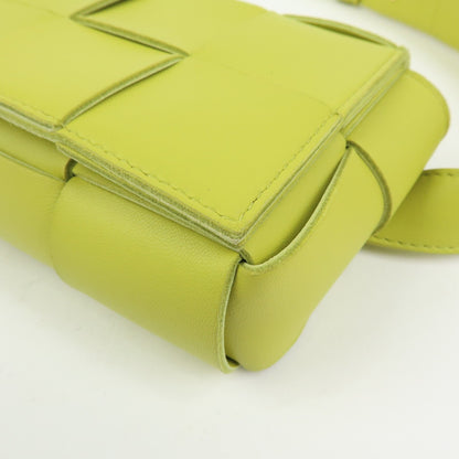 Bottega Veneta Cassette Belt Maxi Intrecciato Leather, Green, Leather, Clutch