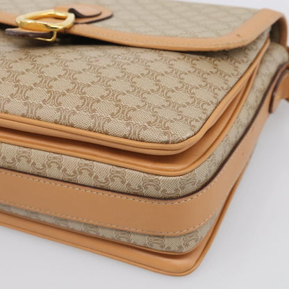 Celine Macadam Shoulder Canvas, Beige, Canvas, Crossbody Bag