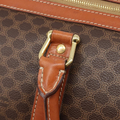 Celine Vintage Duffle Macadam Coated Canvas, Brown, Canvas, Handbag