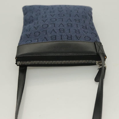 Bvlgari Logomania Canvas with Leather, Blue, Canvas, Shoulder Bag