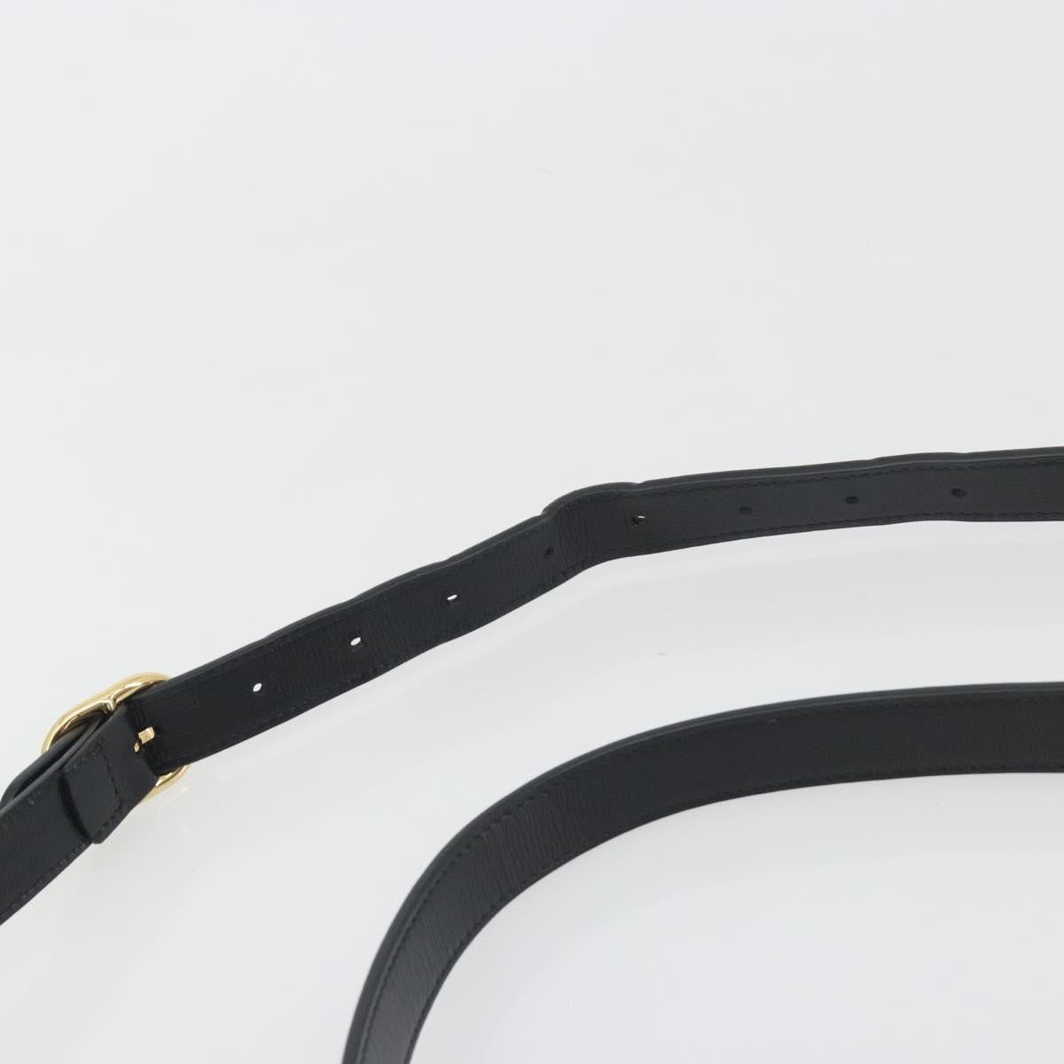 Gucci GG Ring Leather, Black, Leather, Shoulder Bag