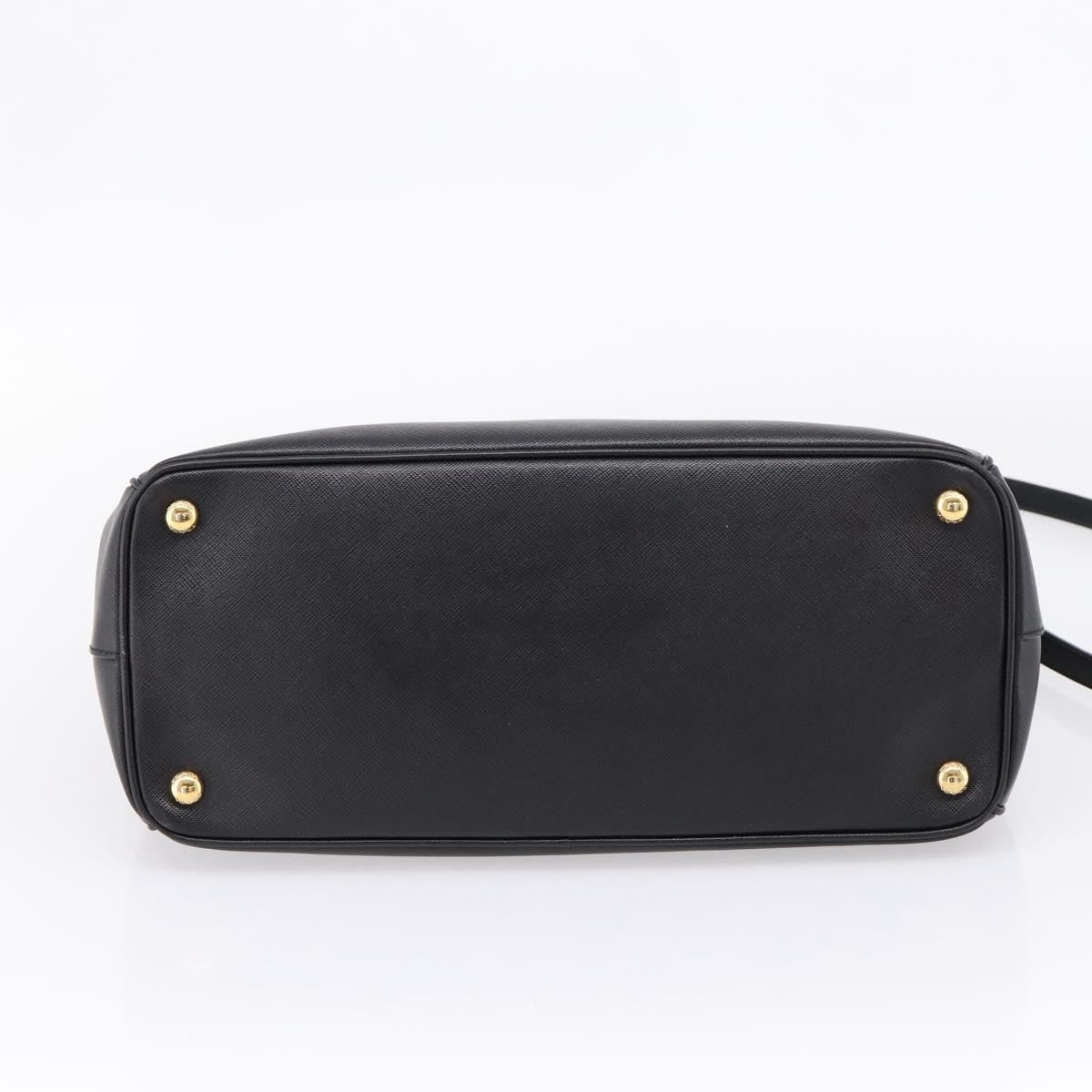 Prada Galleria Double Zip Saffiano Leather, Black, Leather, Tote Bag