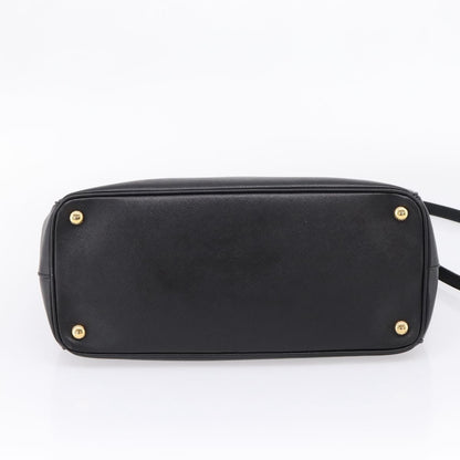 Prada Galleria Double Zip Saffiano Leather, Black, Leather, Tote Bag