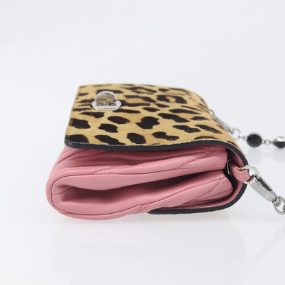 Miu Miu Convertible Flap Haircalf & Matelassé Nappa Leather, Pink, Calfskin, Crossbody Bag
