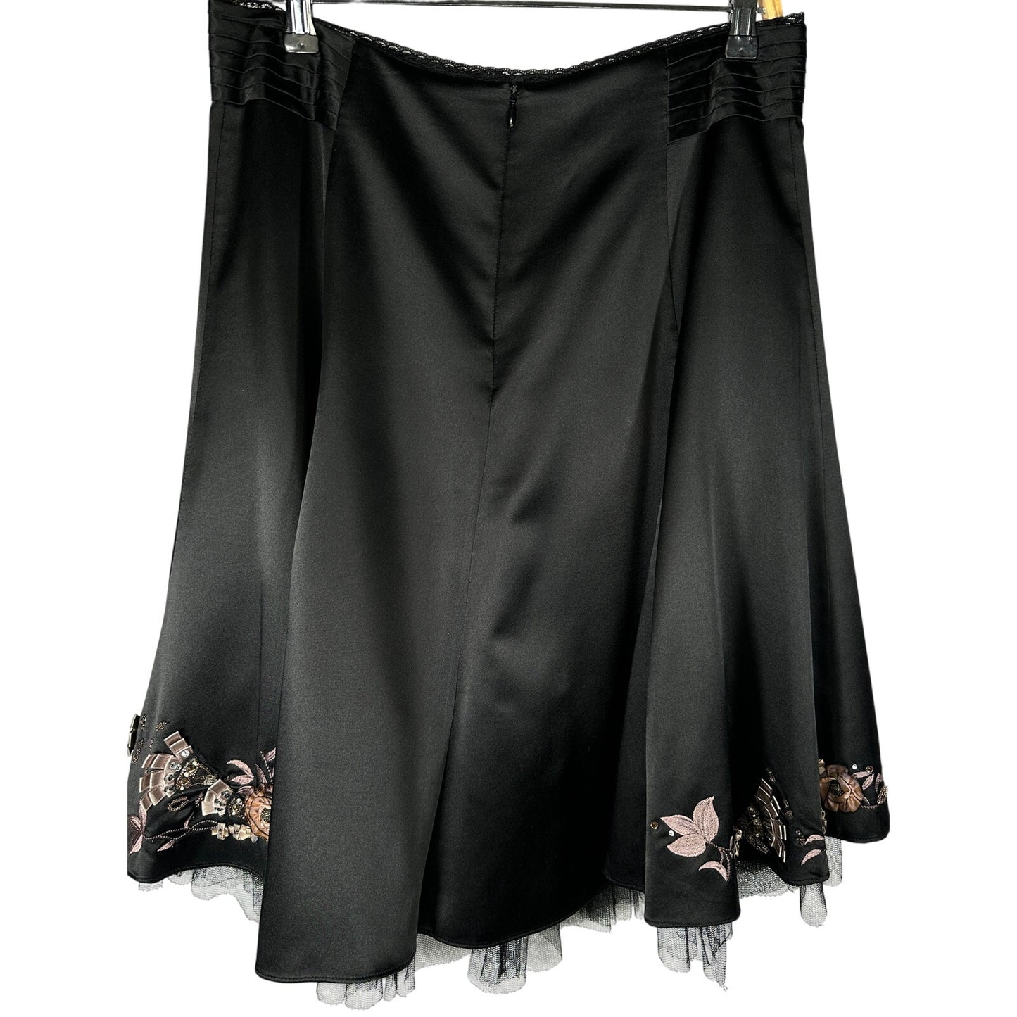 KAREN MILLEN Embroidered Silk Skirt