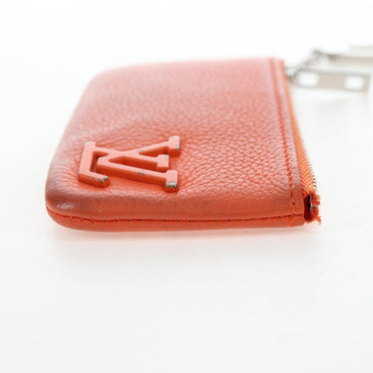 Louis Vuitton Pochette Clés Everyday LV leather, Orange, Leather, Wallet