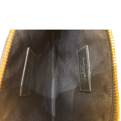 Saint Laurent Zip Pouch Leather, Black, Leather, Wallet