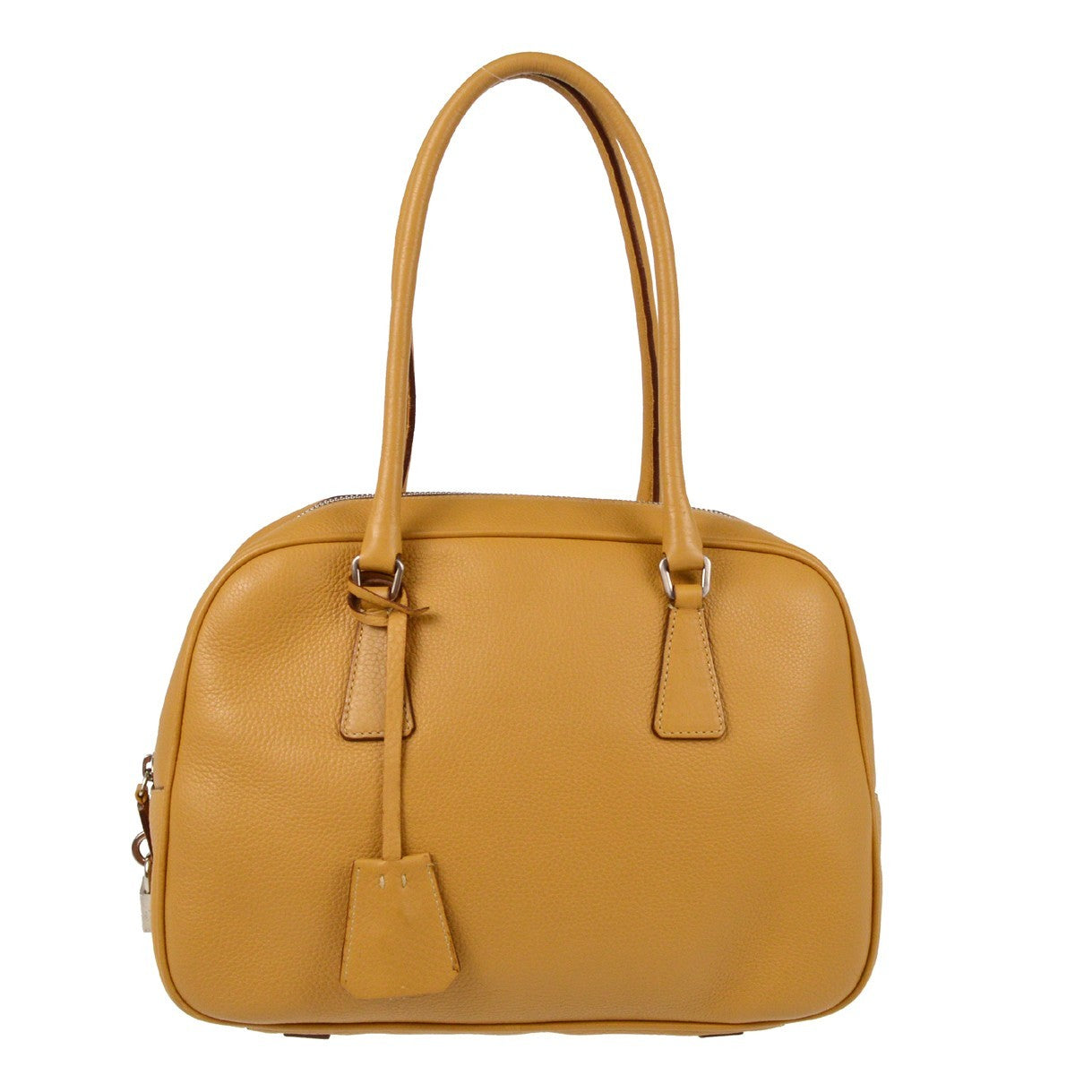 Prada Bauletto Saffiano Leather, Beige, Leather, Handbag