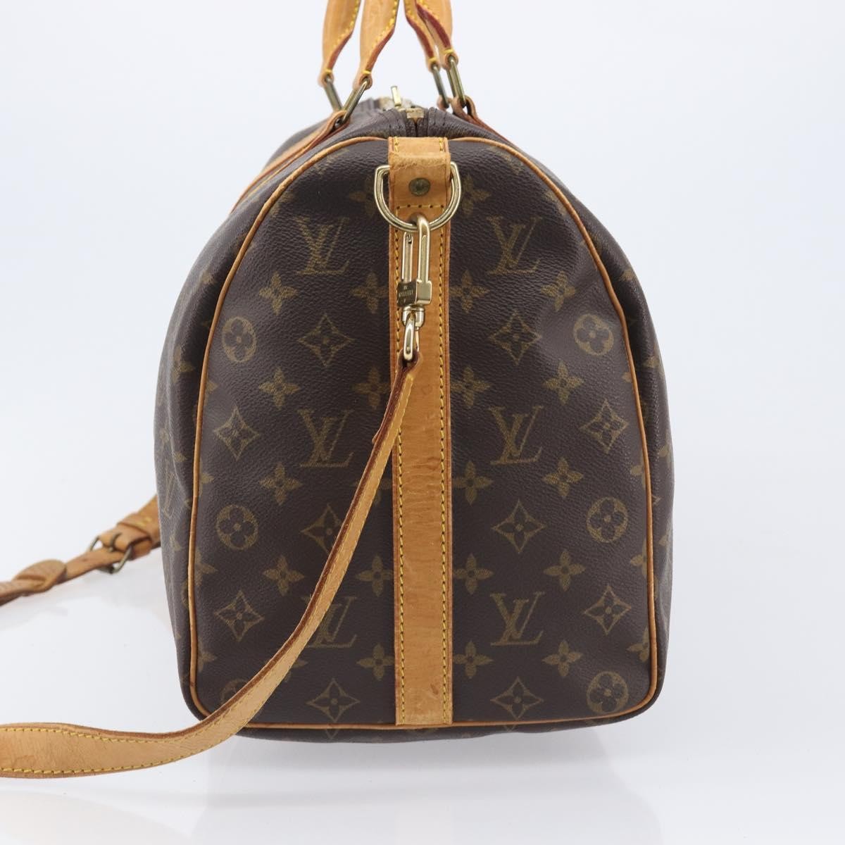 Louis Vuitton Keepall Bandouliere Macassar Monogram Canvas, Brown, Canvas, Travel Bag