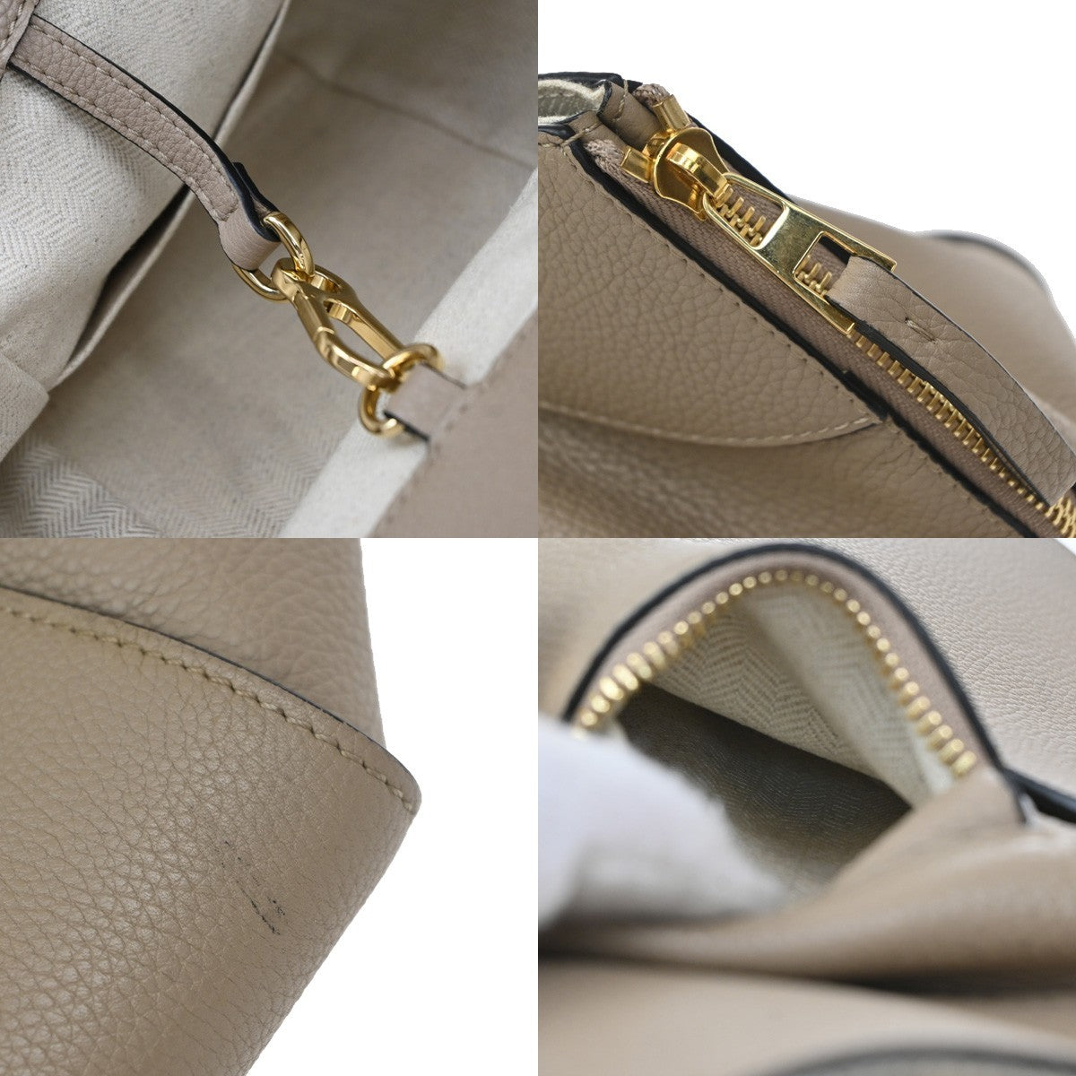 Loewe Hammock Leather, Beige, Leather, Handbag