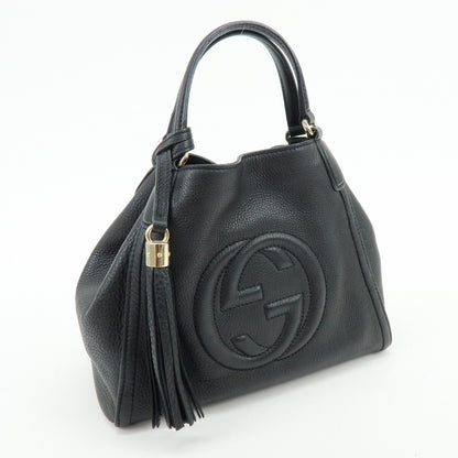 Gucci Soho Leather, Black, Leather, Shoulder Bag