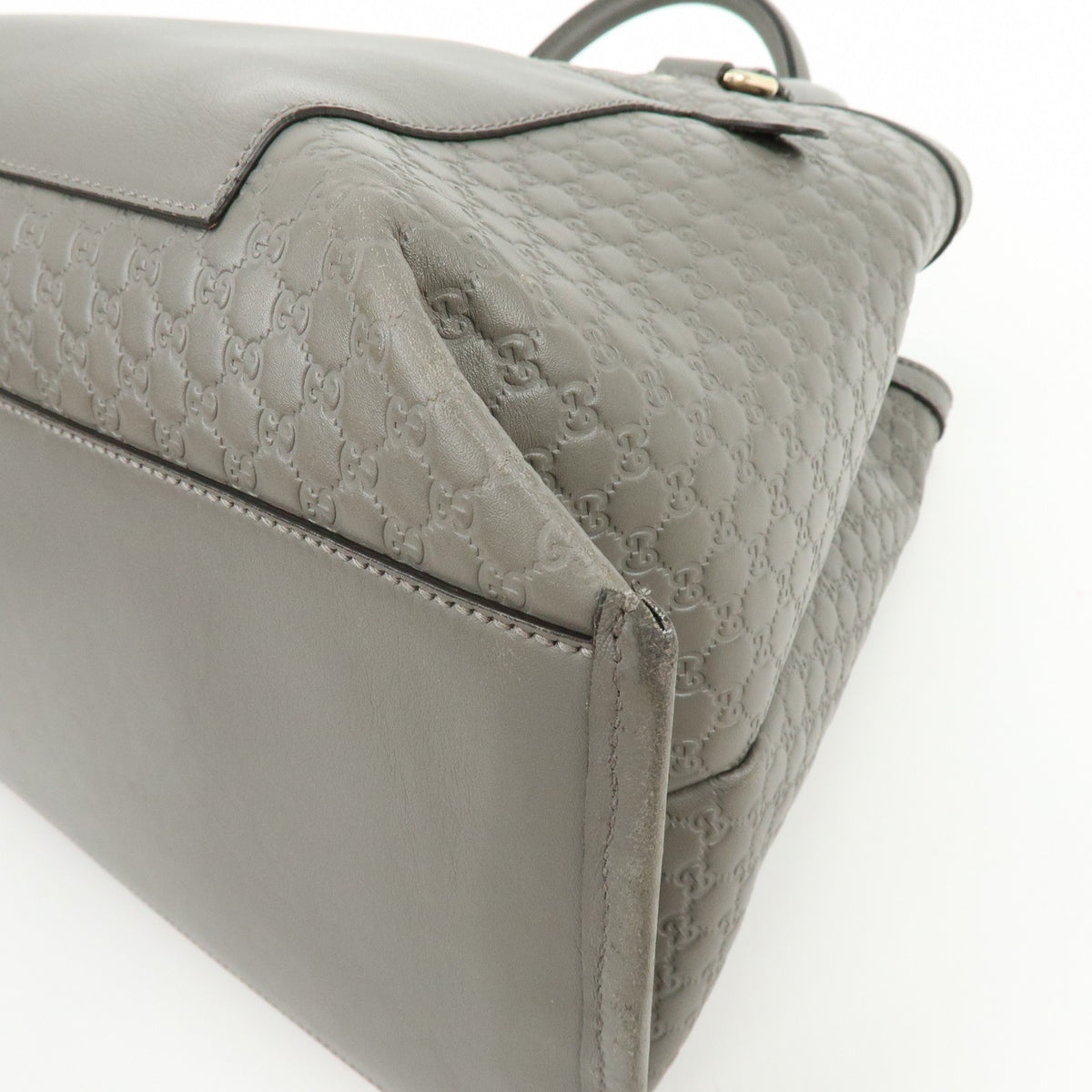 Gucci Zip Pocket Soft Microguccissima Leather, Gray, Leather, Tote Bag