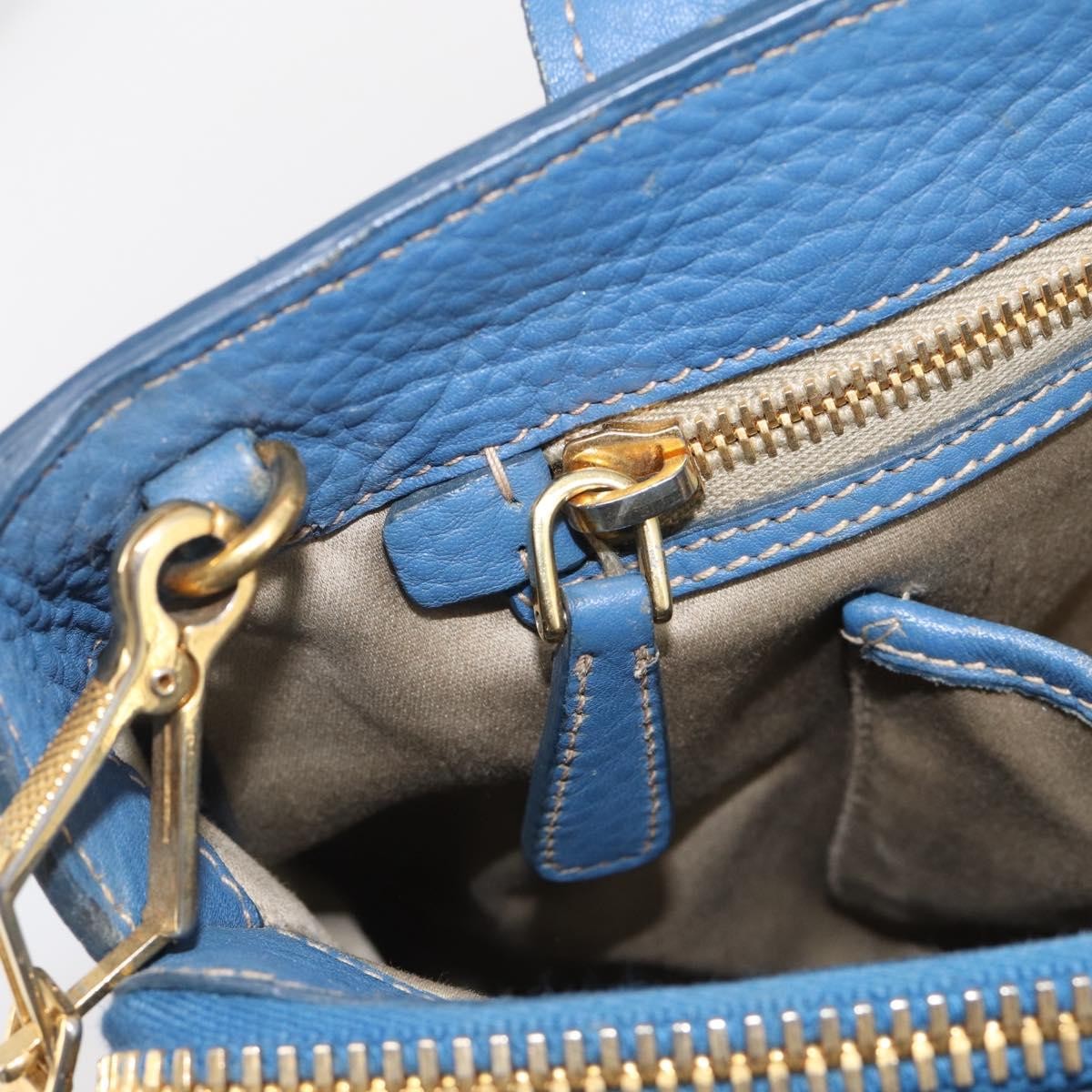 Miu Miu Beau Top Handle Leather, Blue, Leather, Handbag