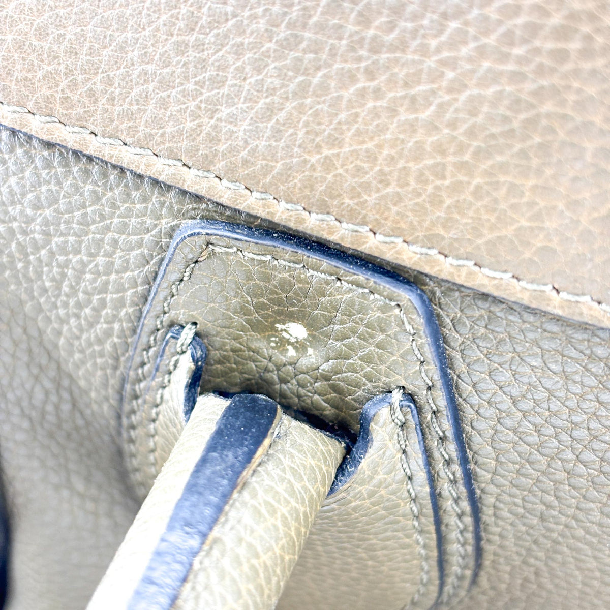 Celine Luggage Smooth Leather, Khaki, Leather, Handbag