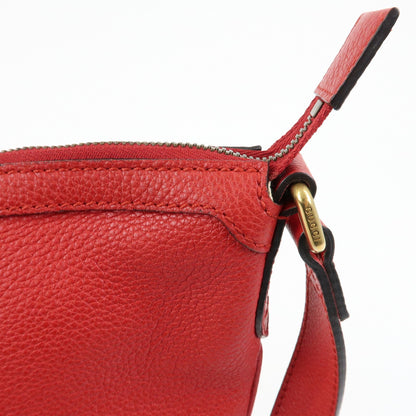 Gucci Logo Half-Moon Hobo Printed Leather, Red, Leather, Shoulder Bag