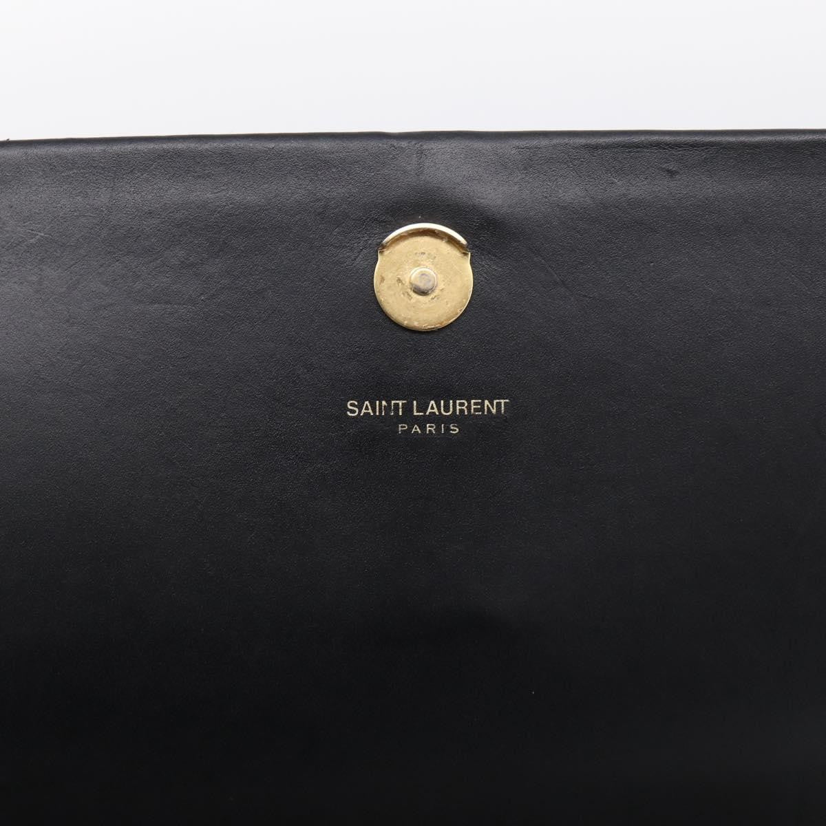 Saint Laurent Classic Monogram Tassel Leather, Black, Leather, Crossbody Bag