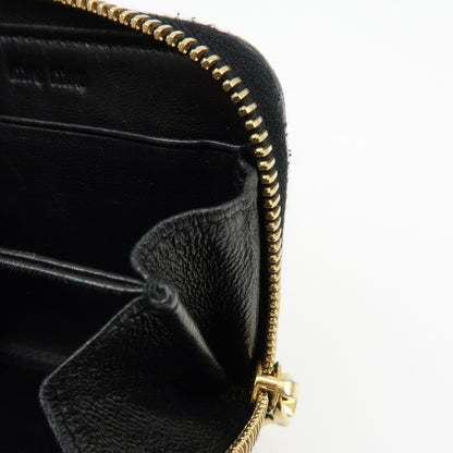 Miu Miu Zip Around Matelasse Leather, Black, Leather, Wallet