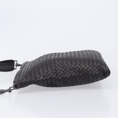 Bottega Veneta Flat Messenger Intrecciato Nappa, Black, Leather, Handbag