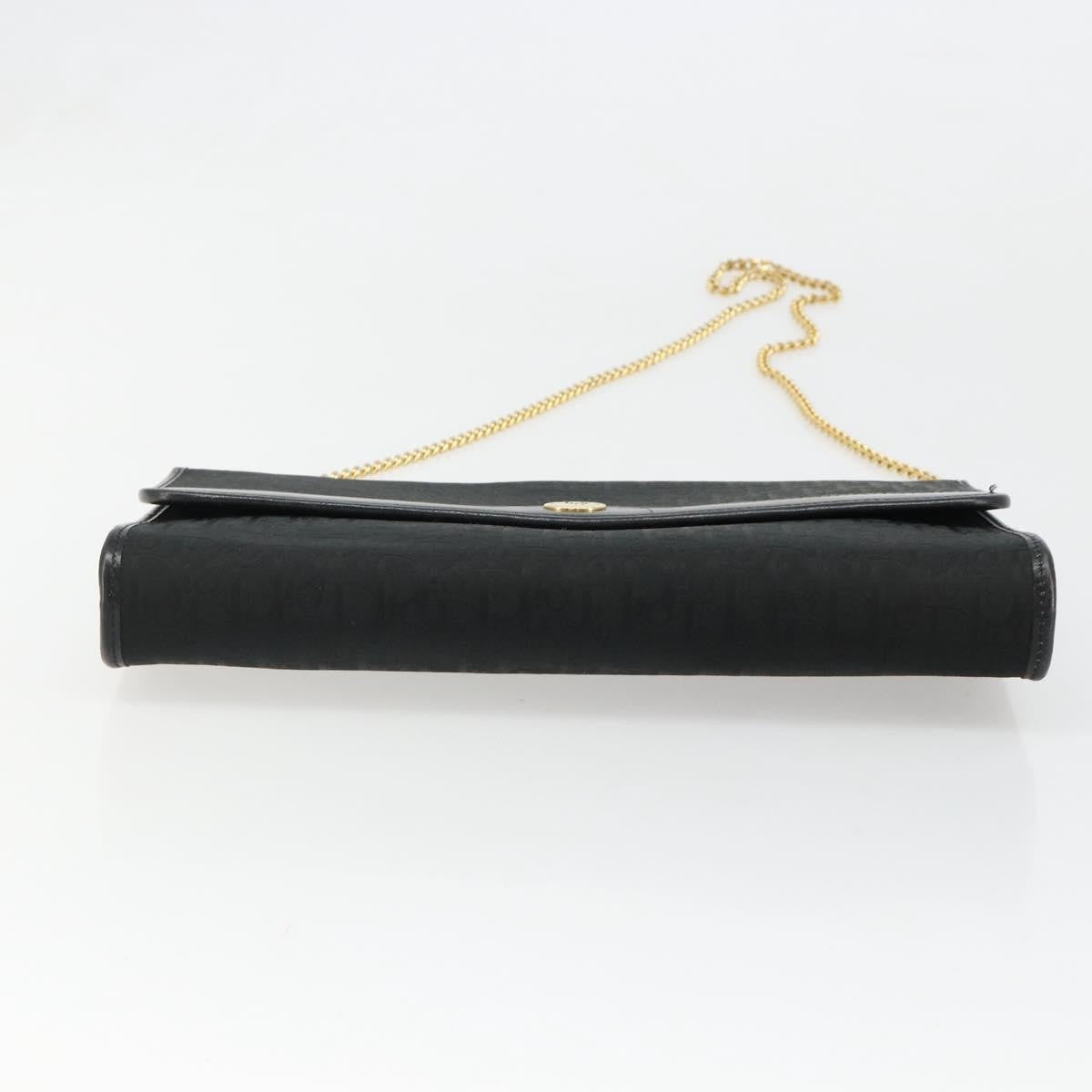 Christian Dior Vintage Trotteur Chain Canvas, Black, Canvas, Shoulder Bag