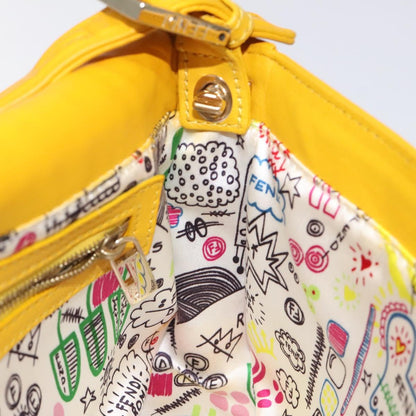 Fendi Mamma Baguette Shoulder Bag Canvas, YELLOW, LEATHER, Shoulder bag