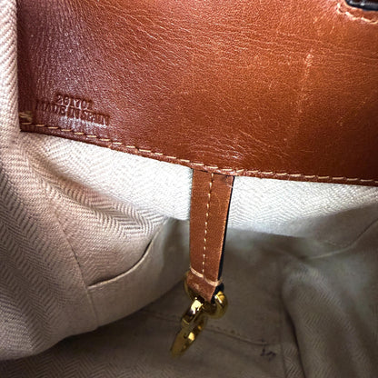 Loewe Hammock Leather, Brown, Leather, Handbag