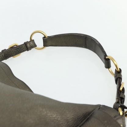 Prada Side Pocket Hobo Vitello Daino, Gold, Leather, Shoulder Bag