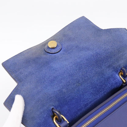 Celine Belt Leather, Blue, Leather, Handbag