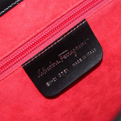 Salvatore Ferragamo Vintage Gancini Top Handle Leather, Black, Leather, Handbag