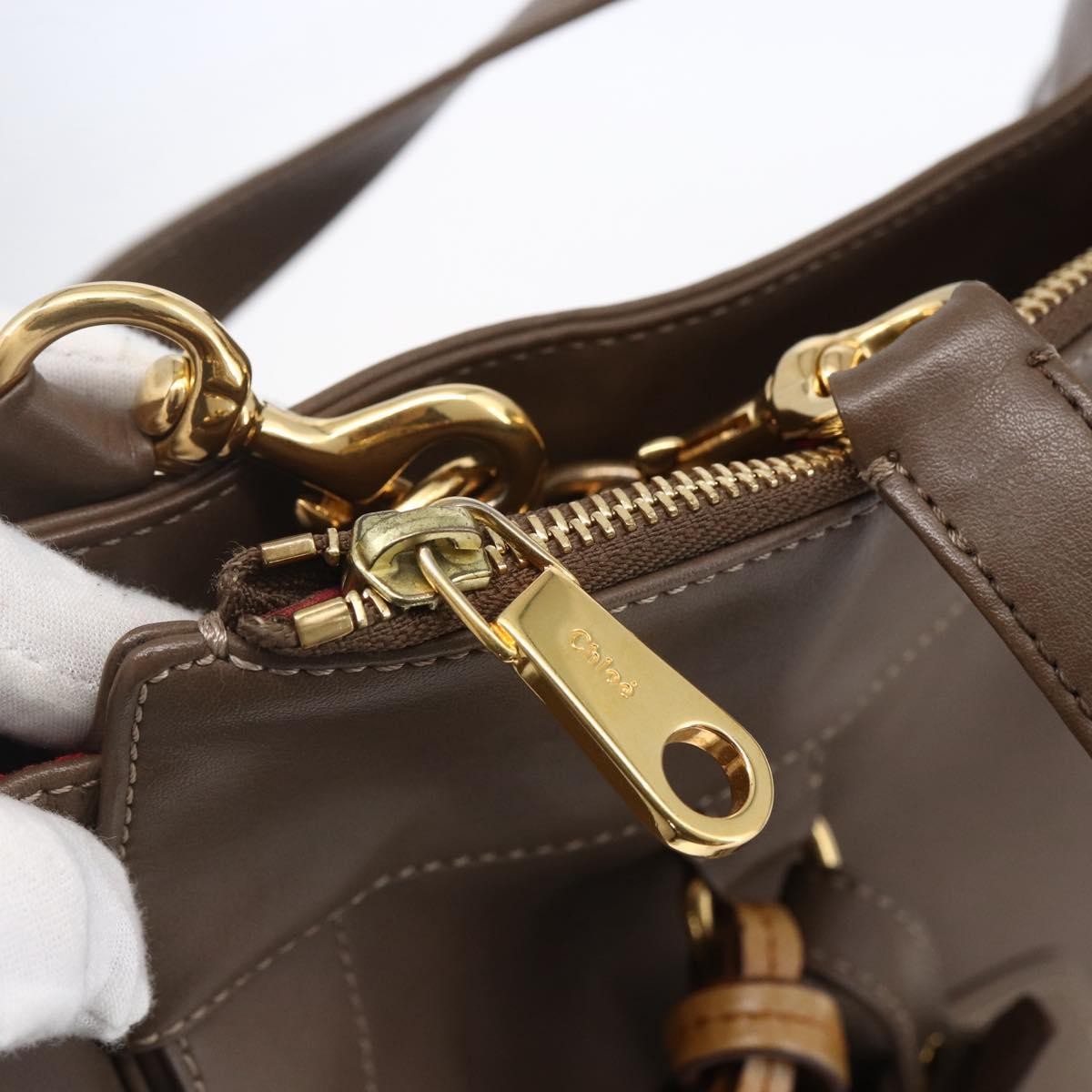 Chloe Eden Leather, Brown, Leather, Tote Bag