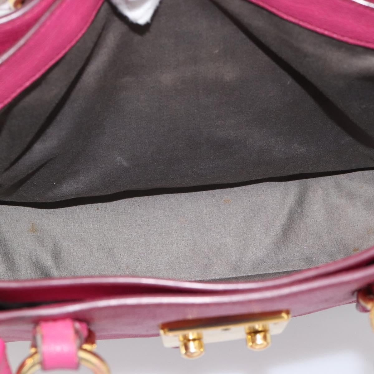 Miu Miu Madras Convertible Lock Leather, Pink, Leather, Tote Bag