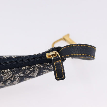 Christian Dior Vintage Saddle Zip Coin Purse Diorissimo Canvas, Navy, Canvas, Clutch