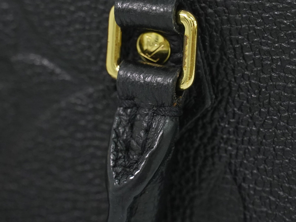 Louis Vuitton Petit Sac Plat Monogram Empreinte Giant, Black, Leather, Handbag