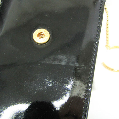 Chanel Key Pouch Patent, Black, Leather, Clutch