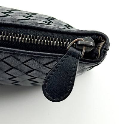 Bottega Veneta Handle Intrecciato Nappa, Black, Leather, Clutch