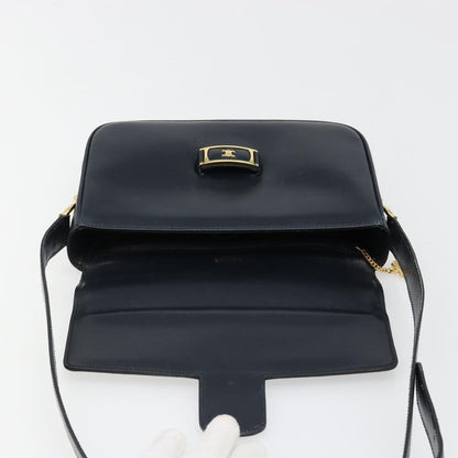 Celine Shoulder Leather, Navy, Leather, Shoulder Bag