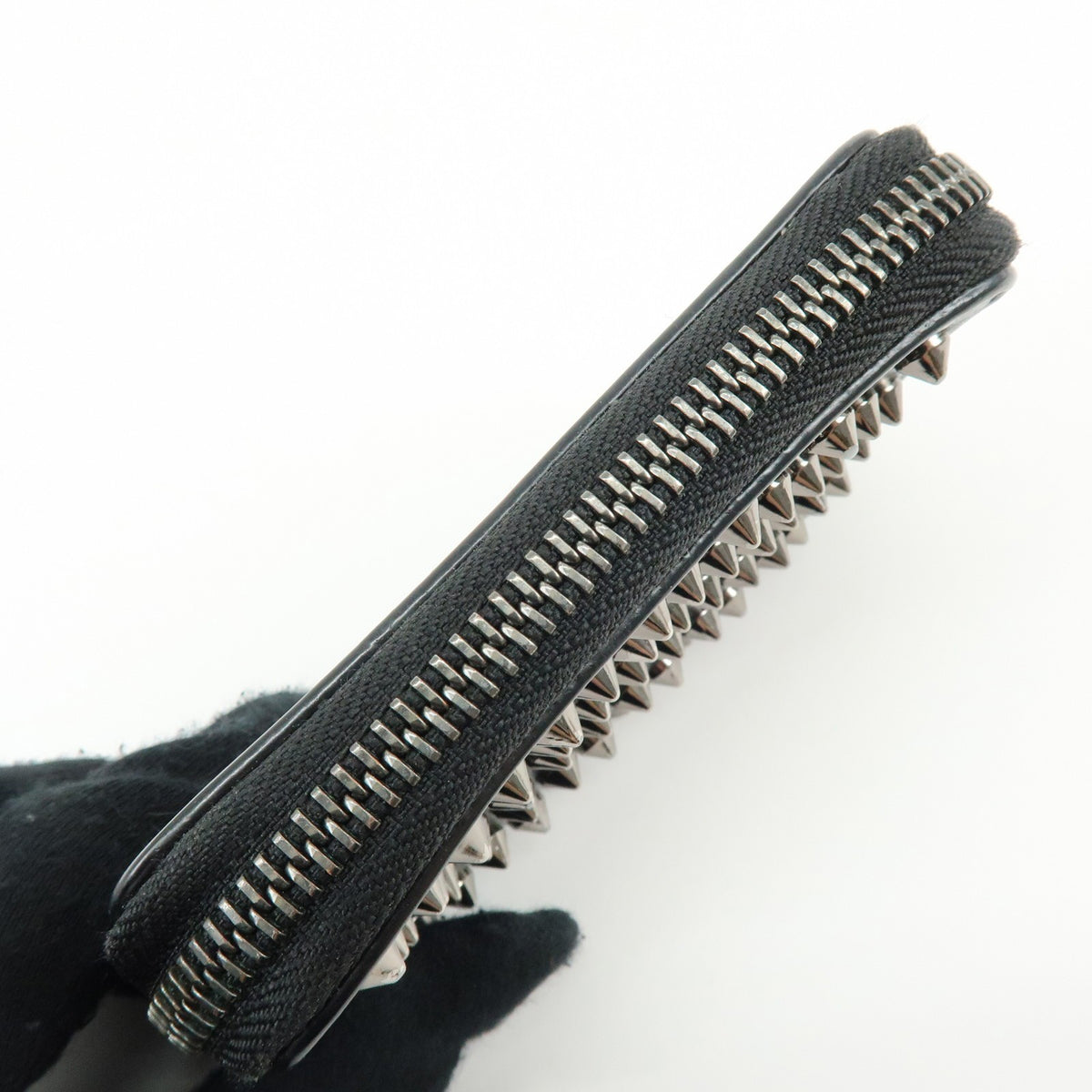 Christian Louboutin Panettone Coin Purse Spiked Leather, Black, Leather, Wallet
