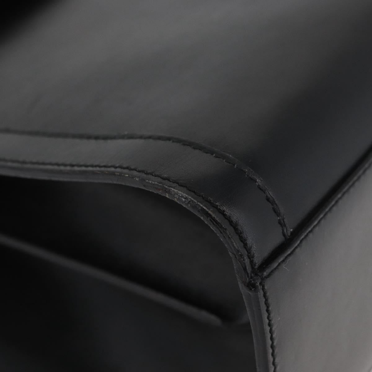 Celine Top Handle Leather, Black, Leather, Handbag