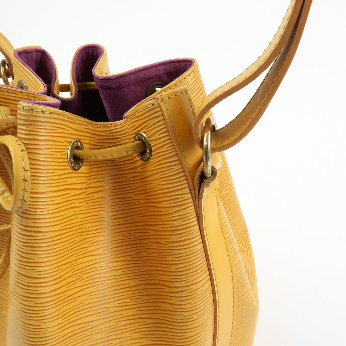Louis Vuitton Petit Noe Epi Leather, Yellow, Leather, Handbag