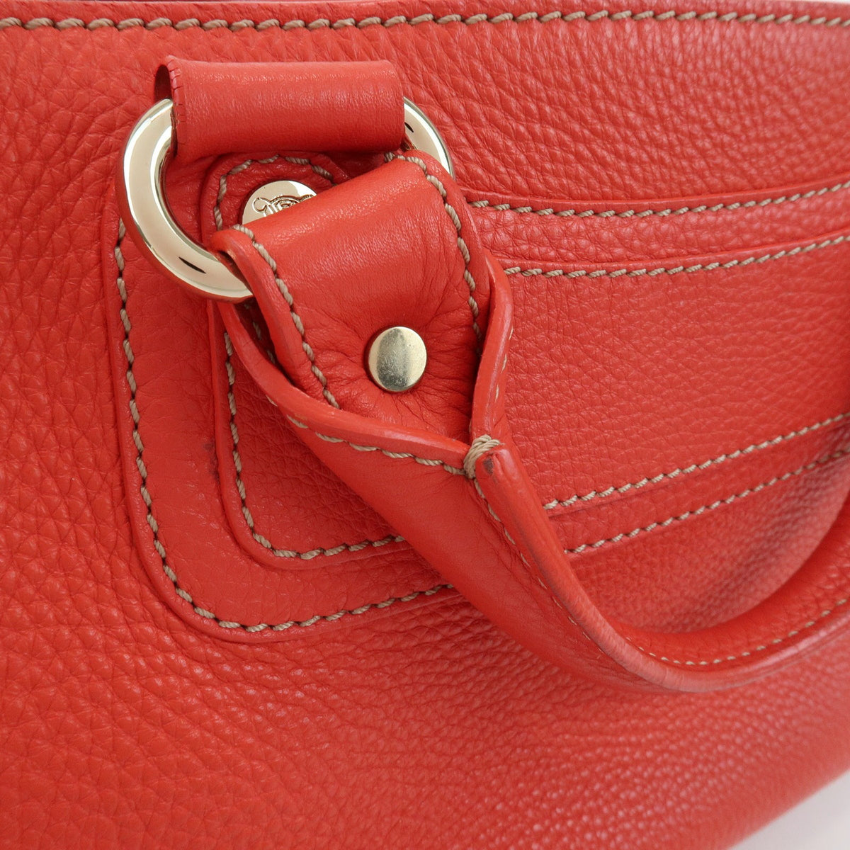 Celine Boogie Calfskin, Red, Leather, Handbag