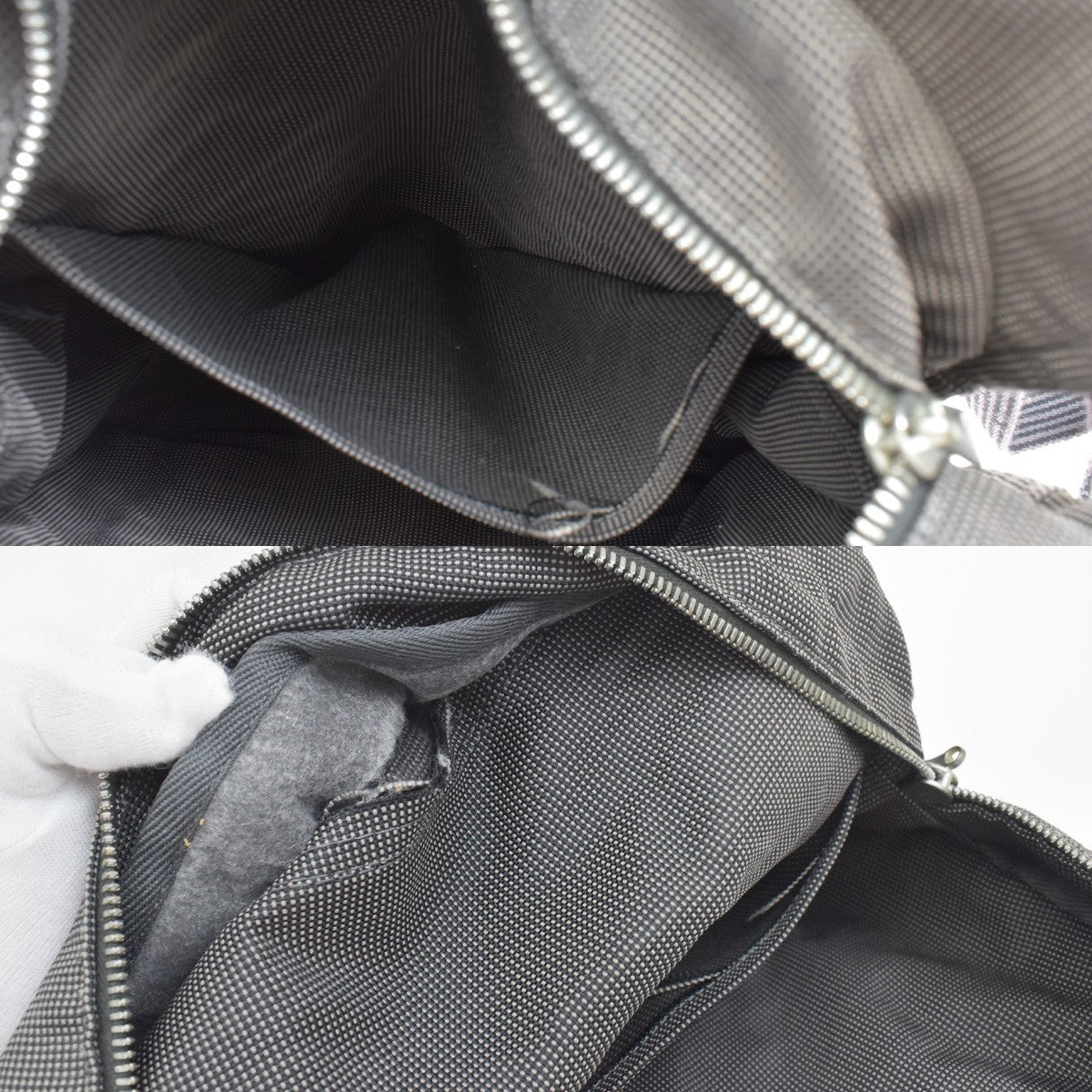 Hermes Herline Canvas, Gray, Canvas, Backpack