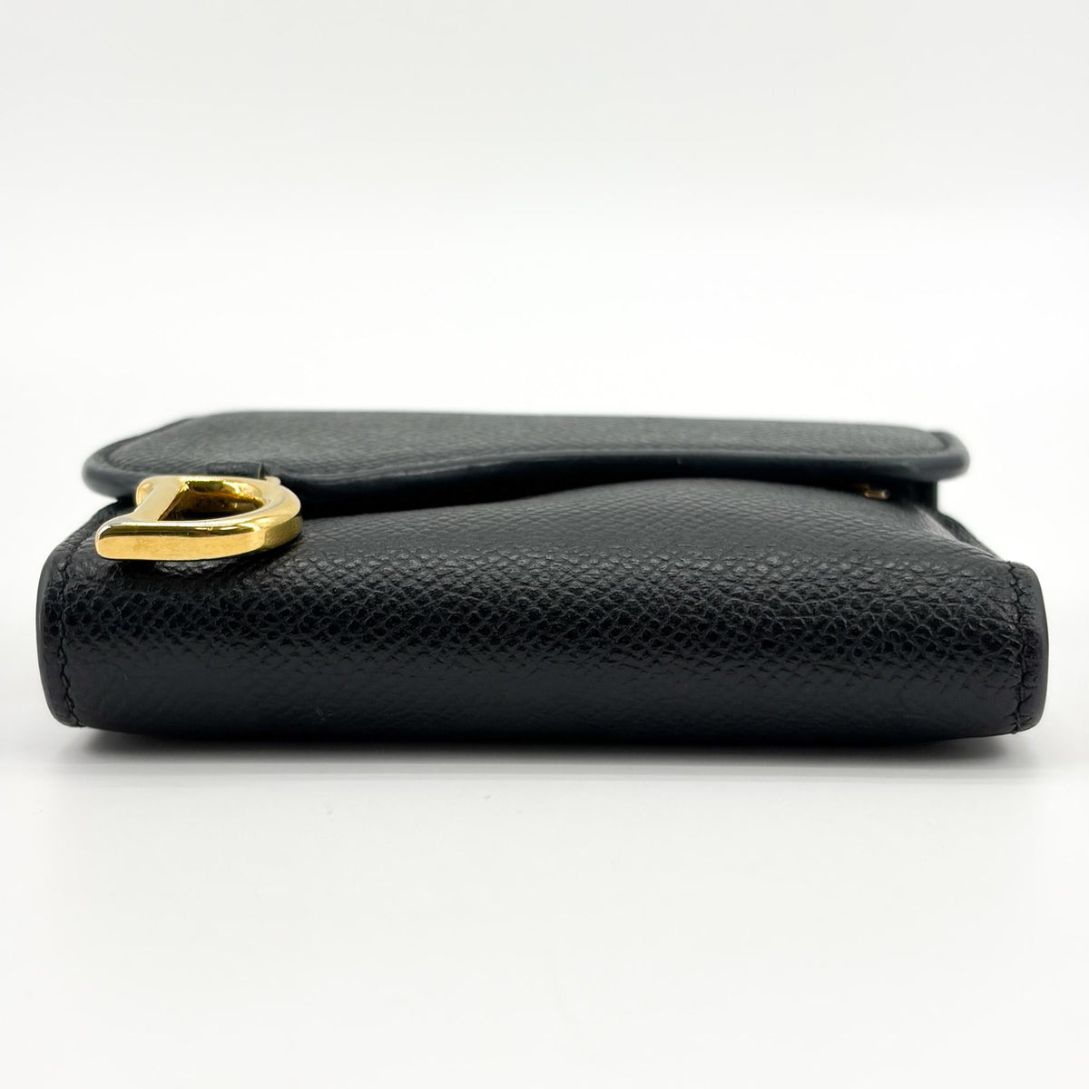 Christian Dior Saddle Lotus Leather, Black, Leather, Wallet