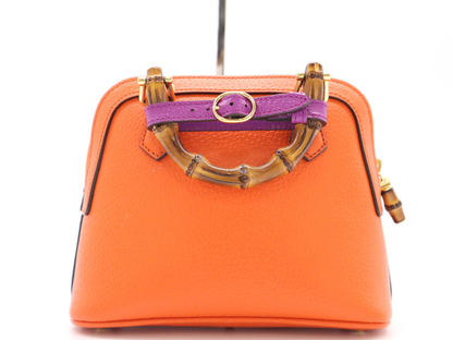Gucci Diana NM Bamboo Handle Tote Leather, Orange, Leather, Handbag