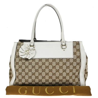 Gucci Trophy GG Canvas with Leather, Brown, Canvas, Tote Bag
