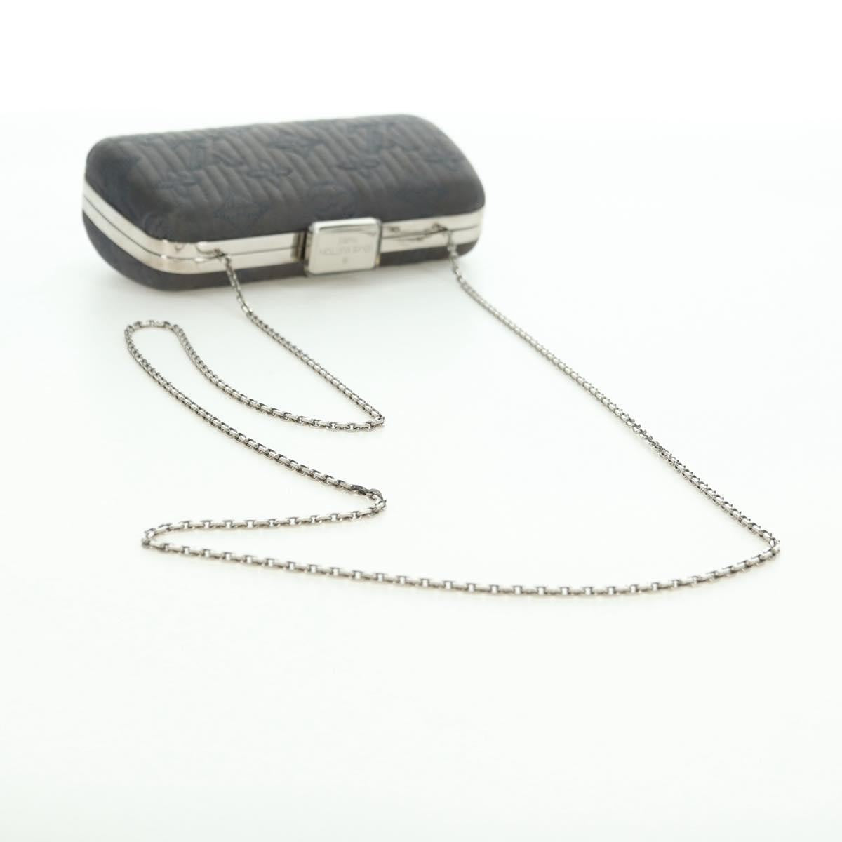 Louis Vuitton Motard Minaudiere Monogram Satin, Gray, Satin, Clutch