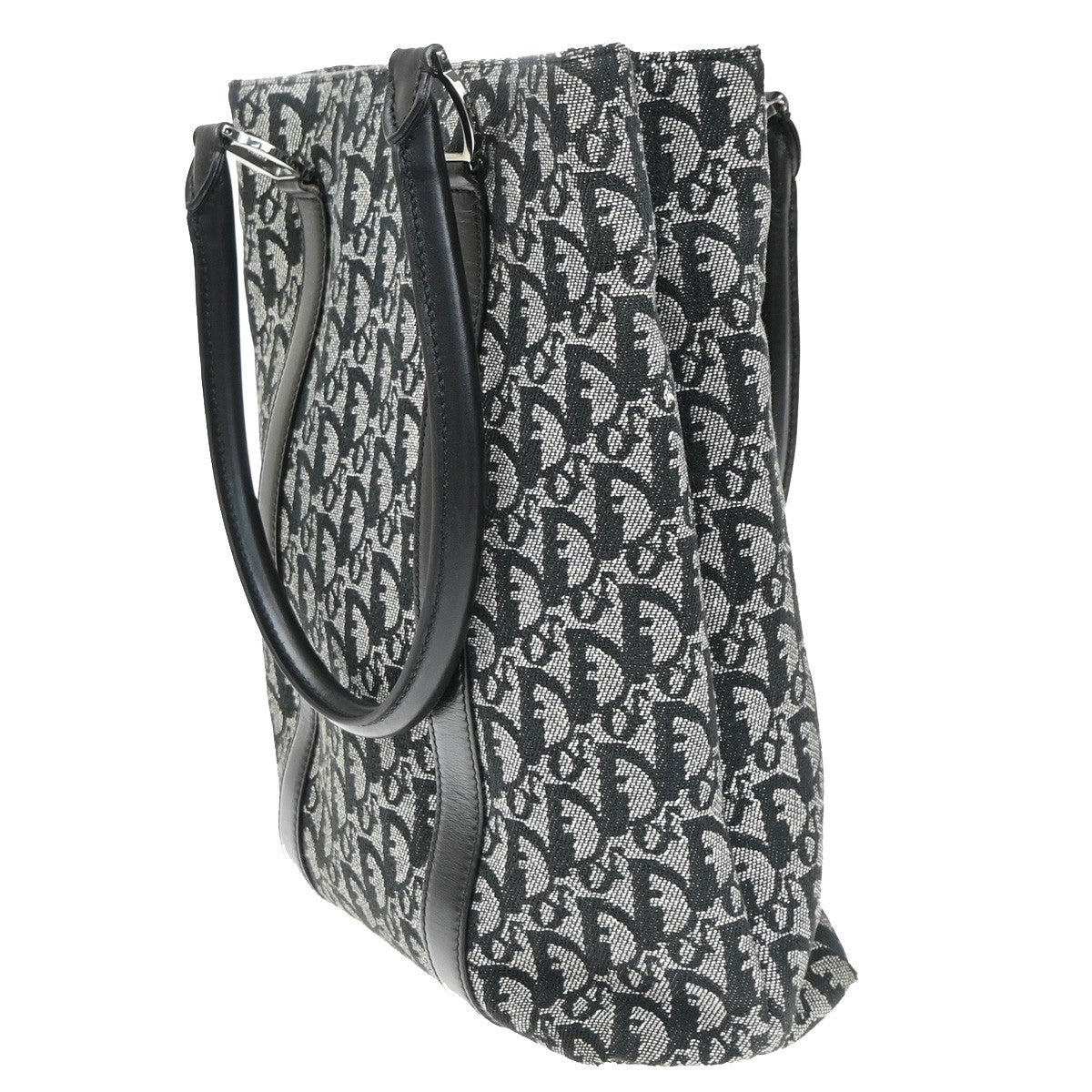 Christian Dior Vintage Open Diorissimo Canvas, Black, Canvas, Tote Bag