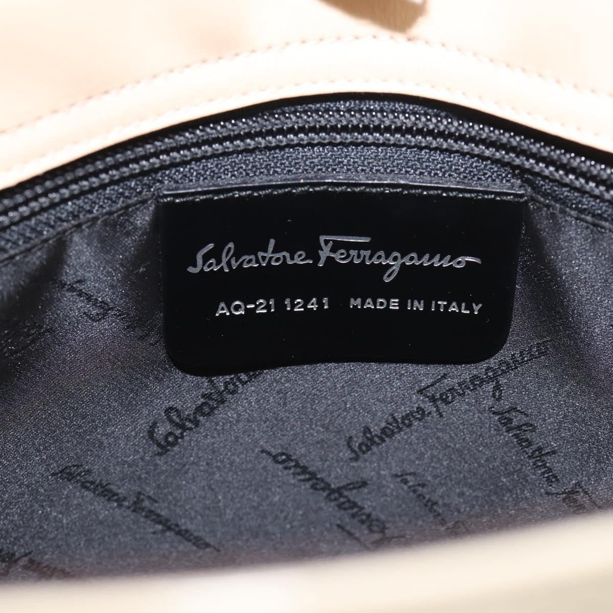Salvatore Ferragamo Vintage Patent Leather, Beige, Patent Leather, Shoulder Bag