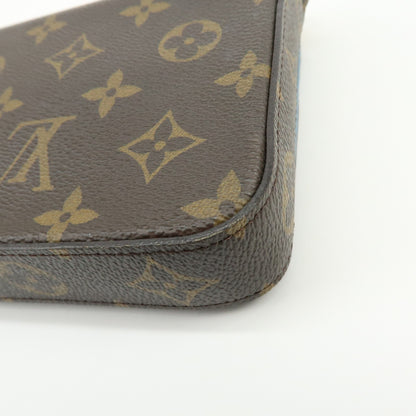 Louis Vuitton Felicie Pochette Limited Edition Vivienne Xmas Monogram Canvas, Brown, Canvas, Clutch