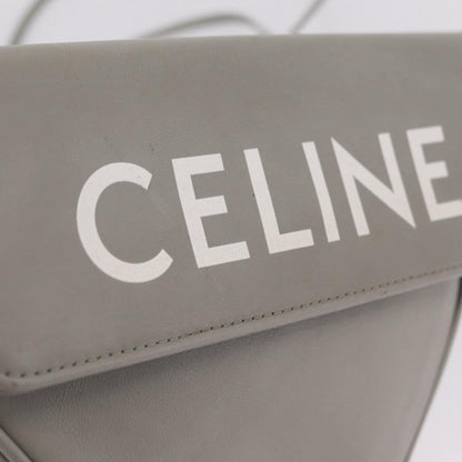 Celine Triangle Leather, Gray, Leather, Handbag