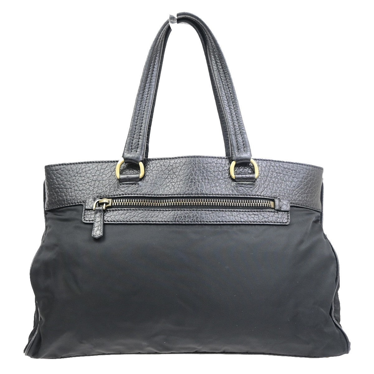Prada Tessuto Tote nylon and leather, Black, Nylon, Handbag